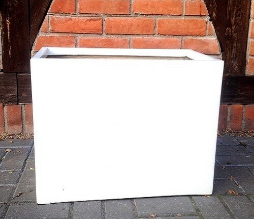 Donica z włókna szklanego duża biała skrzynia