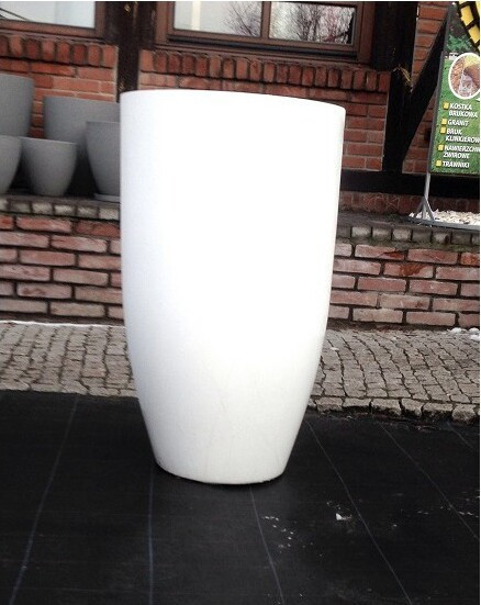 Donica z włókna szklanego duży biały wazon