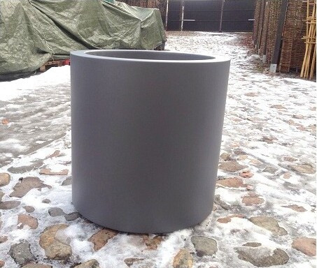 Donica z włókna szklanego duży szary walec