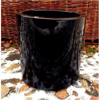 Donica z włókna szklanego duży czarny walec