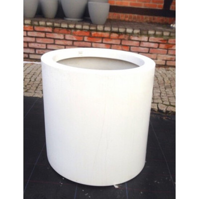 Donica z włókna szklanego duży biały walec