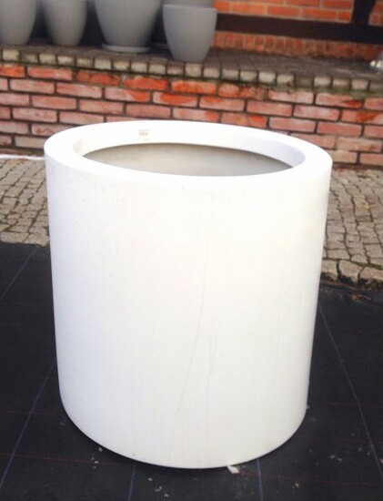 Donica z włókna szklanego duży biały walec