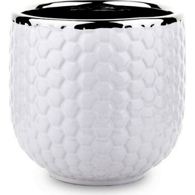 Doniczka Bianco ze srebrnym rantem