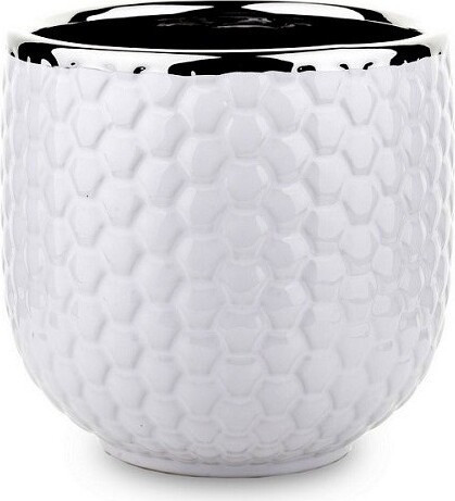 Doniczka Bianco ze srebrnym rantem