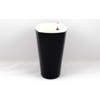 Donica wazon czarno-biały z systemem nawadniania