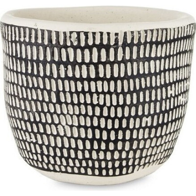 Doniczka Tau biało-czarna