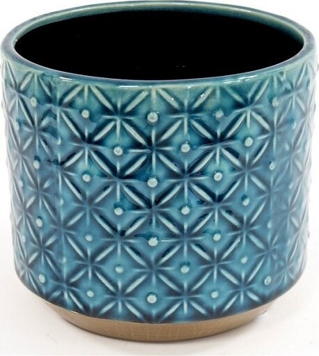 Doniczka Serafin walec turkusowo-złoty