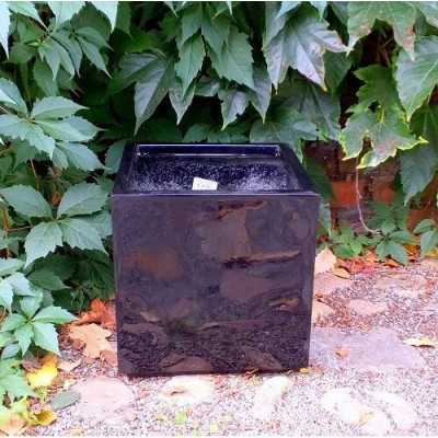 Donica kwadratowa czarna z włókna szklanego