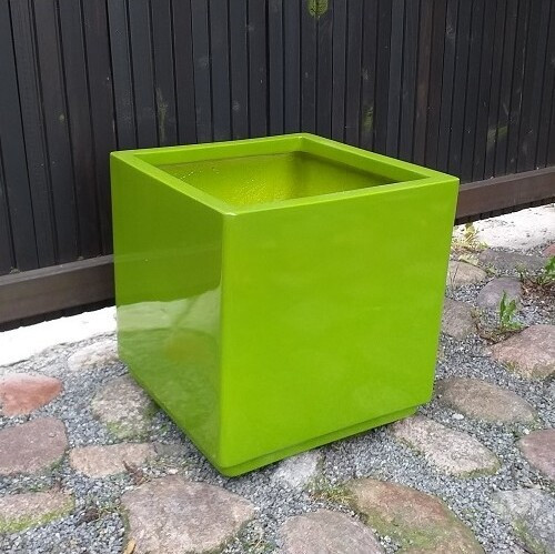 Donica kwadratowa zielona z włókna szklanego