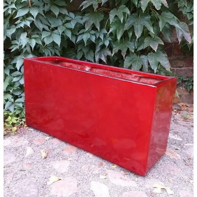Donica prostokątna skrzynia czerwona z włókna szklanego
