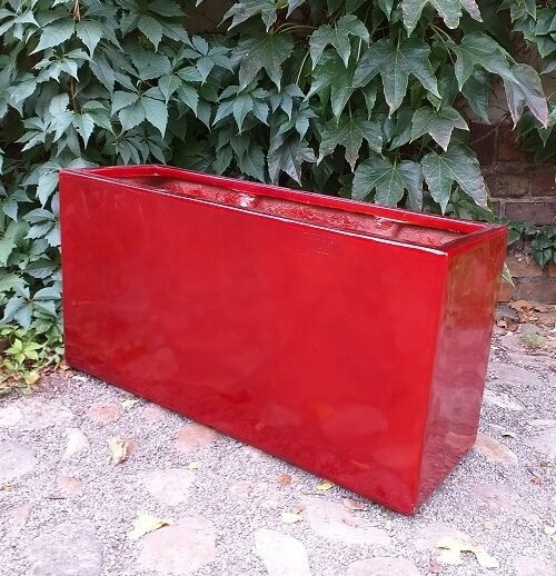 Donica prostokątna skrzynia czerwona z włókna szklanego