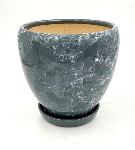 Donica Szalin pękata niska szary marmur