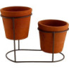 Kwietnik stojący z doniczką DUO ciemna terakota