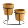 Kwietnik stojący z doniczką DUO jasna terakota