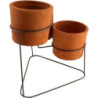 Kwietnik stojący z doniczką TRIO ciemna terakota