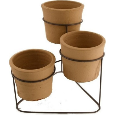 Kwietnik stojący z doniczką TRIO jasna terakota