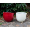 Donica klasyczna okrągła czerwona z włókna szklanego