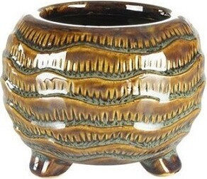 Doniczka Dewi na nóżkach brązowo-niebieska