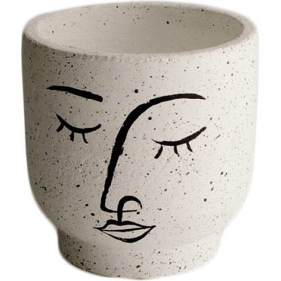 Doniczka Malowana Twarz biała