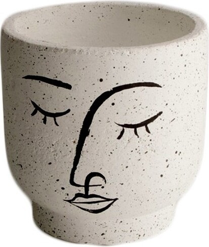 Doniczka Malowana Twarz biała