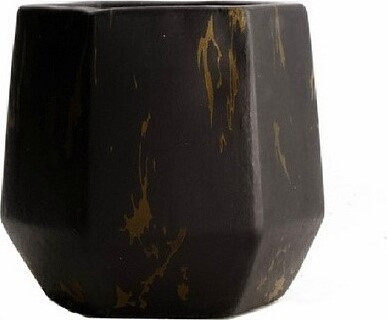 Doniczka Marmur czarno-złota