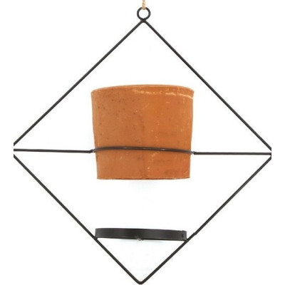 Kwietnik wiszący z doniczką MONO ciemna terakota