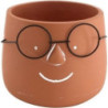 Doniczka terakota ciemna w okularach