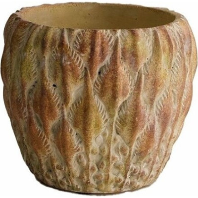 Doniczka Liść cement brąz