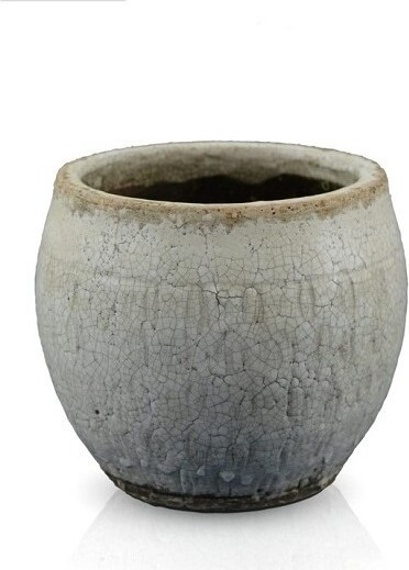 Doniczka Barril kulista biała