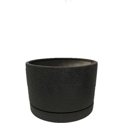 Doniczka Faktura walec czarna