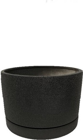 Doniczka Faktura walec czarna