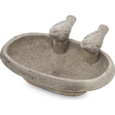 Poidełko owalne cement z 2 ptaszkami