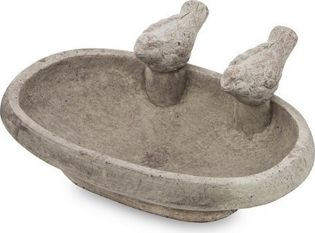 Poidełko owalne cement z 2 ptaszkami