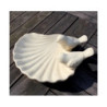 Poidełko ceramiczne muszla z ptaszkami krem