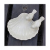 Poidełko ceramiczne muszla z ptaszkami krem