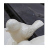 Poidełko ceramiczne muszla z ptaszkami krem