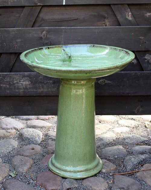 Poidełko ceramiczne na nóżce zielone