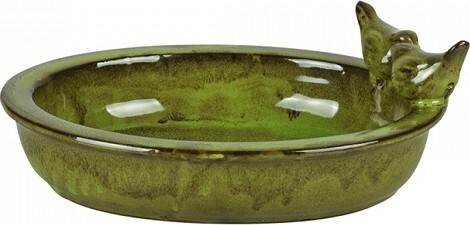 Poidełko owalne zielone z ptaszkami