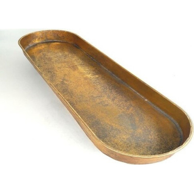 Taca podłużna złota na nóżce