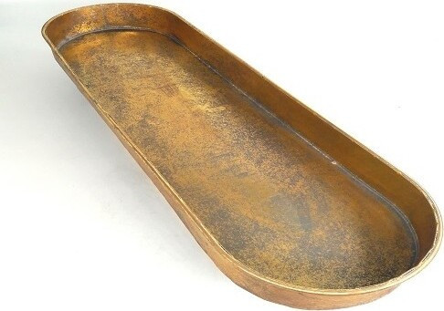 Taca podłużna złota na nóżce