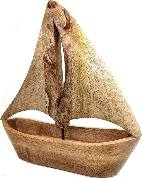 Łódka drewniana natural
