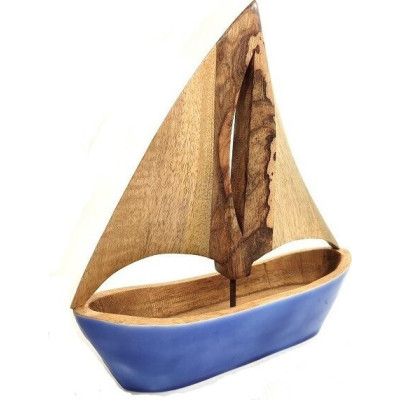 Łódka drewniana kobalt