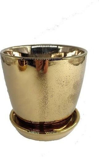 Doniczka Yide smukła złota połysk