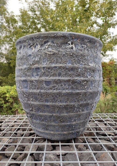 Donica Antique vulcano prążkowana niebieska