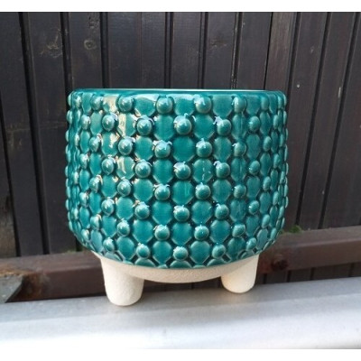 Doniczka Doris turkus na nóżkach