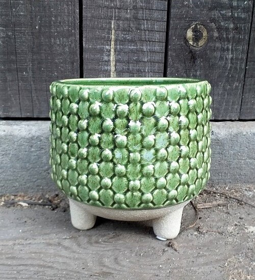 Doniczka Doris zielona na nóżkach