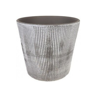 Doniczka stożek szary drapany