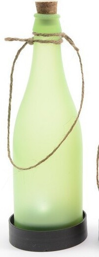 Lampa solarna ledowa wisząca w kształcie zielonej butelki