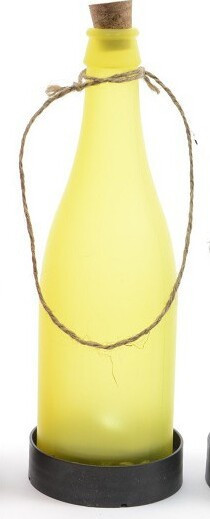 Lampa solarna ledowa wisząca w kształcie żółtej butelki