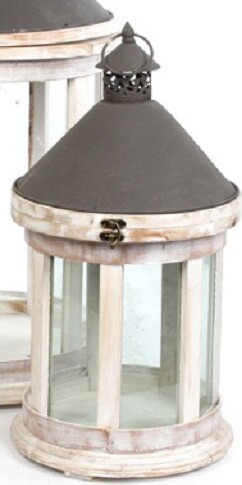 Latarnia okrągła drewniana biała